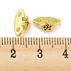 Rack Plating Brass Micro Pave Clear Cubic Zirconia Connector Charms KK-F864-04G-3
