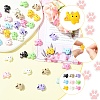 18Pcs 9 Colors Baking Paint Zinc Alloy Beads FIND-YW0011-32-2