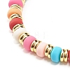 Candy Color Polymer Clay Beads Stretch Bracelet for Girl Women BJEW-JB07190-5
