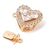 Brass Micro Pave Clear Cubic Zirconia Glass Box Clasps KK-S388-13G-01-2