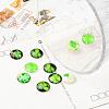 Half Round/Dome Four Leaf Clover Glass Cabochons X-GGLA-A002-12mm-CC-1