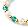 Imitate Austrian Crystal Bicone Glass Beaded Finger Rings RJEW-TA00003-02-3