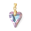 Electroplated Transparent Glass Pendants PALLOY-JF05156-01-3