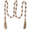 Wooden Round Beads Hanging Decorations AJEW-SP0006-07-7