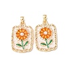 Brass Enamel Pendants KK-C143-49G-1