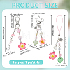 3Pcs 3 Styles Flower Acrylic & Imitation Pearl Pendant Decorations HJEW-BC0001-63-2