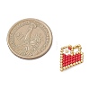 Beaded Heart Charms PALLOY-MZ01147-01-2