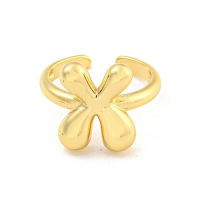 Brass Letter Open Cuff Rings for Women RJEW-G313-01X-G-1