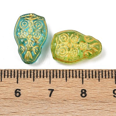 Baking Paint and Golden Metal Enlaced Glass Beads X-DGLA-T004-16M-1