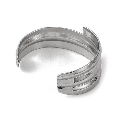 304 Stainless Steel Cuff Bangles for Women BJEW-B104-12P-1