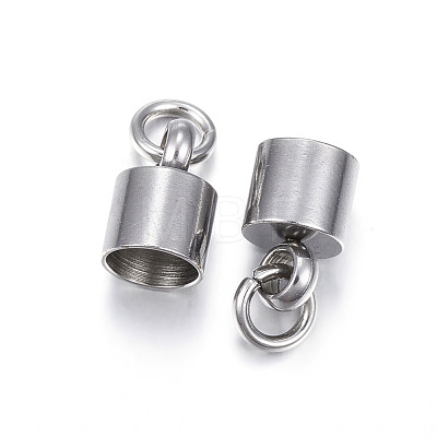 201 Stainless Steel Cord Ends X-STAS-E120-01-6mm-1