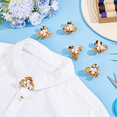 6Pcs Zinc Alloy & Rhinestone Cufflinks BUTT-ME0001-40-1