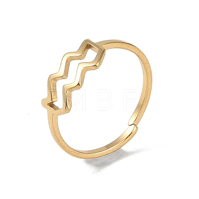 Real 18K Gold Plated 304 Stainless Steel Adjustable Finger Ring RJEW-L115-01G-02-1