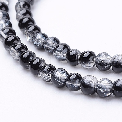 Spray Painted Crackle Glass Beads Strands CCG-Q002-4mm-11-1