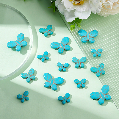   42Pcs 3 Style Synthetic Turquoise Beads G-PH0001-91-1
