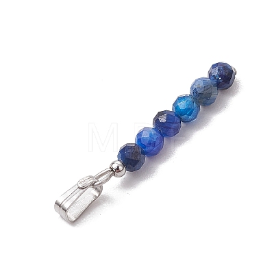 12Pcs 12 Styles Natural Mixed Stone Faceted Round Beaded Pendants PALLOY-JF03556-02-1