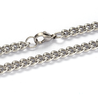 201 Stainless Steel Twisted Chain Curb Chain Necklaces NJEW-L416-06P-1