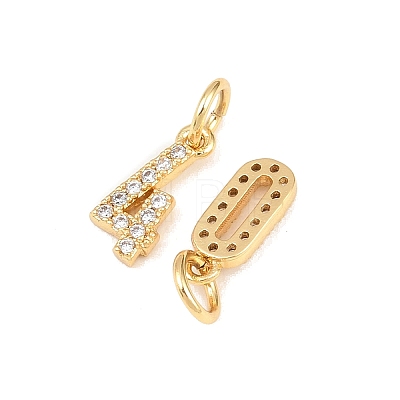 Brass Micro Pave Clear Cubic Zirconia Pendants KK-I478-01G-1