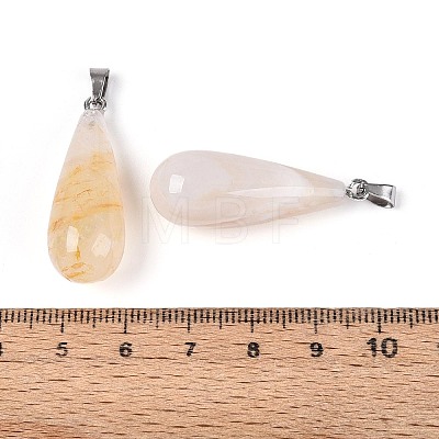 Natural Yellow Hematoid Quartz Pendants G-N360-08P-01-1