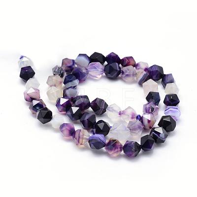 Natural Striped Agate/Banded Agate Beads Strands G-F523-03B-8mm-1