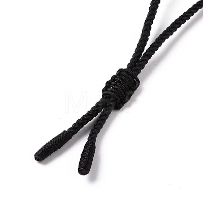 Adjustable Natural Tiger Eye Sailor's Knot Pendant Necklace with Nylon Cord for Women NJEW-L171-02A-1