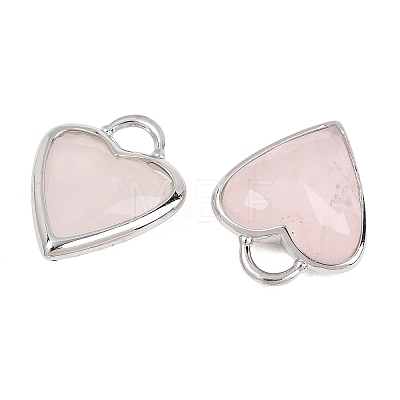 Natural Rose Quartz Faceted Pendants G-Z154-01P-06-1