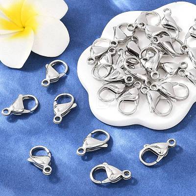 Tarnish Resistant 316 Surgical Stainless Steel Lobster Claw Clasps STAS-316-FL18A-1