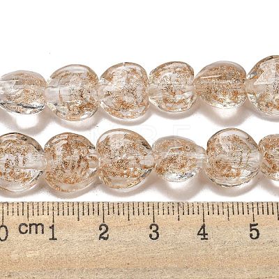 Handmade Gold Sand Lampwork Beads Strands LAMP-L079-04E-1