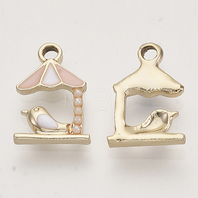 Light Gold Plated Alloy Charms X-ENAM-T009-44C-1