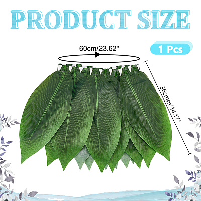 Cloth Leaf Hula Skirt AJEW-WH0696-794-1