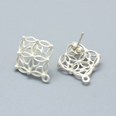 Alloy Stud Earring Findings PALLOY-F255-08MS-1