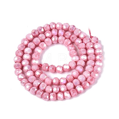 Anti-Tarnish Electroplate Glass Beads Strands LS-EGLA-ZX010-4mm-03-1
