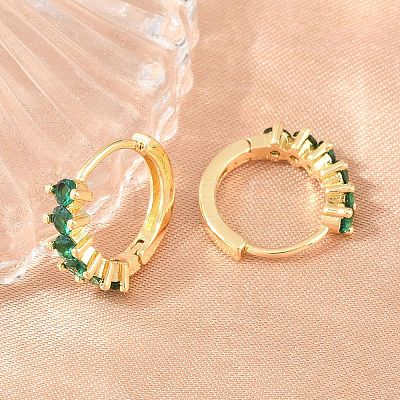 Brass Micro Pave Cubic Zirconia Hoop Earrings EJEW-P346-09G-01-1