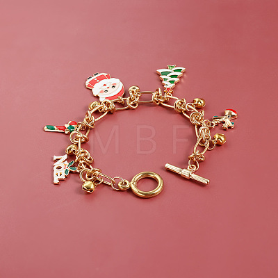 Christmas Alloy and Enamel Charm Bracelets FS-WG5D6F3-02-1