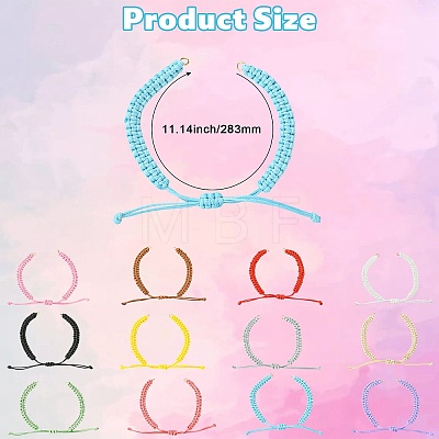 12Pcs Waxed Polyester Cord Bracelets Making AJEW-CJ00021-1