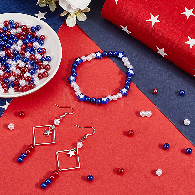 Independence Day Acrylic/ABS Plastic Imitation Pearl OACR-SP0001-66A-01-1
