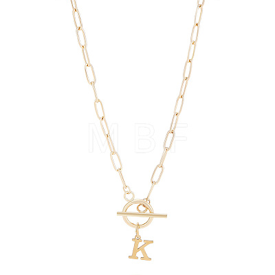 304 Stainless Steel Letter Pendant Necklaces NJEW-LP0001-52K-G-1