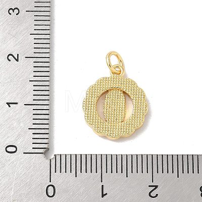 Brass Pave Natural White Shell Pendants KK-S522-06D-G-1