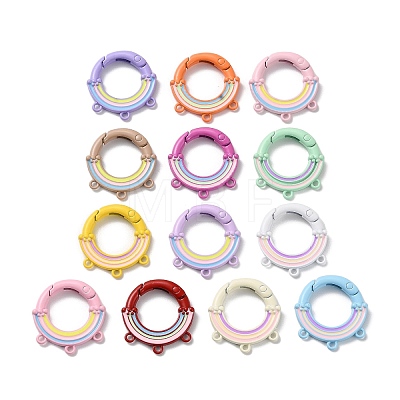 Spray Painted Alloy Spring Gate Ring PALLOY-Z018-02-1