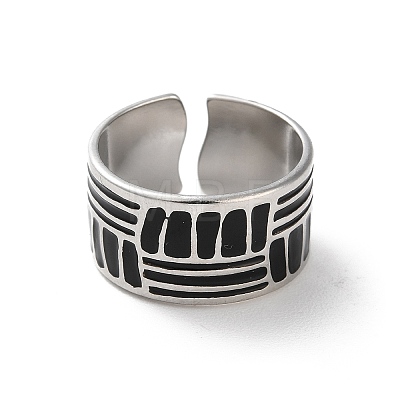 304 Stainless Steel Enamel Cuff Rings for Men RJEW-M171-35P-1