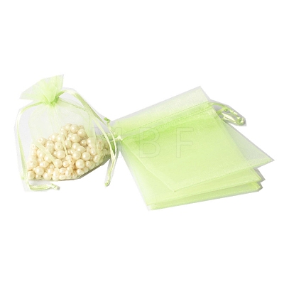 100Pcs Rectangle Organza DIY Craft Drawstring Bags PW-WG69155-14-1