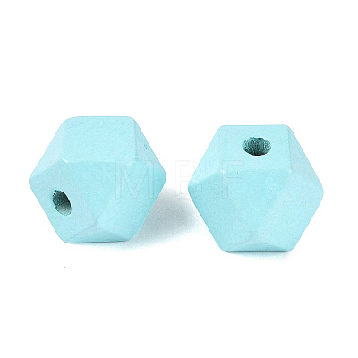 Spray Painted Wood European Beads WOOD-F017-07A-1