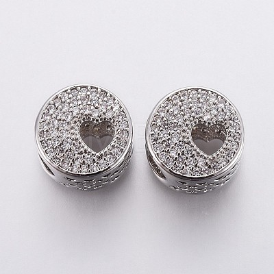 Brass Micro Pave Cubic Zirconia European Beads OPDL-P001-42-1