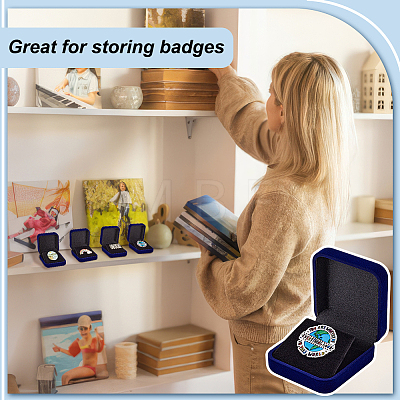 Flocking Plastic Badge Storage Box LS-CON-WH0105-04A-1
