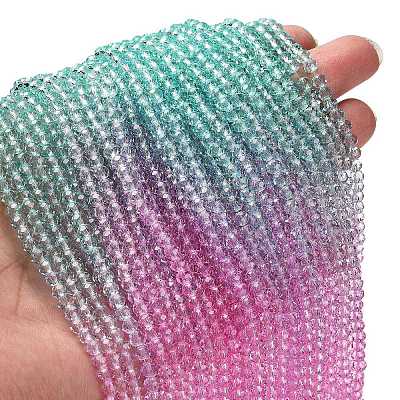 Transparent Painted Glass Beads Strands DGLA-A034-T4mm-A10-1