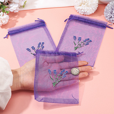 20Pcs Polyester Mesh Sachet Packing Drawstring Bgas ABAG-TA0002-20C-1