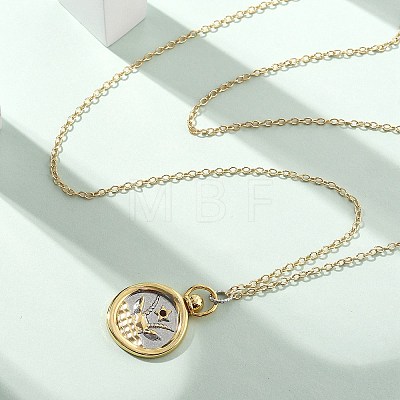 Brass Twelve Constellations Tarot Pendant Necklaces NJEW-Q006-01L-G-1