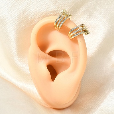 Brass Micro Pave Cubic Zirconia Cuff Earrings for Women CU-CBAE7DF-31G-1