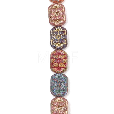 Painted Glass Beads Strands GLAA-F133-07F-1