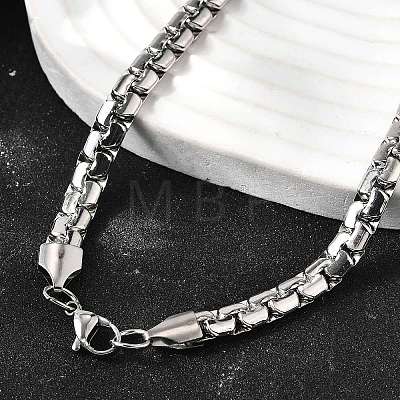 201 Stainless Steel Box Chain Necklaces for Men STAS-V011-01B-P-1-1